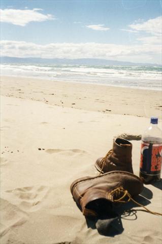 Boots at the beach