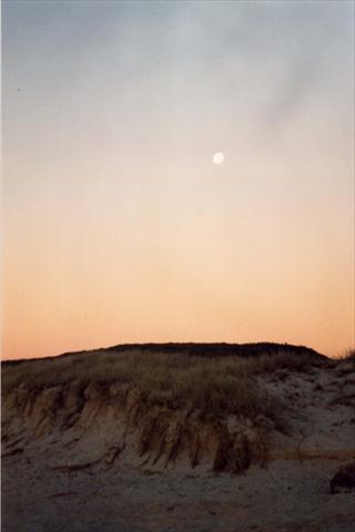 Sunset and moon